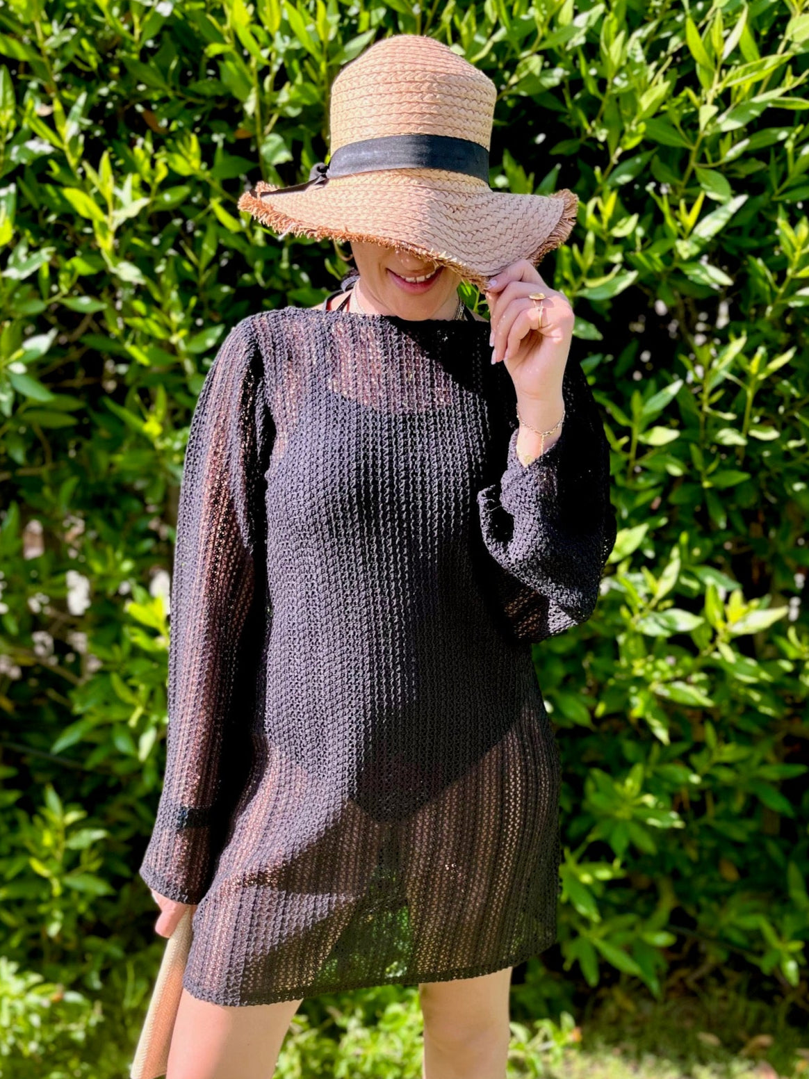 Open-Back Mesh Beach Cover-Up