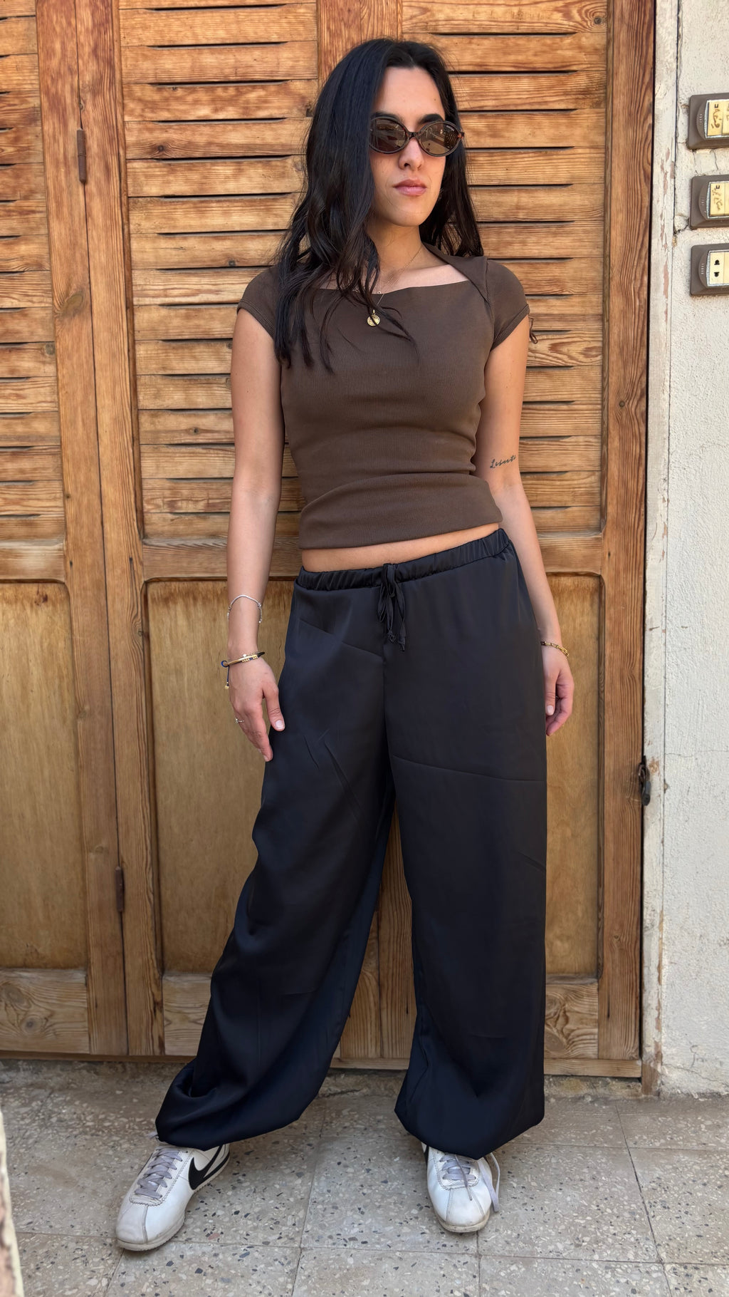 The Sarouel Satin Pants - Black