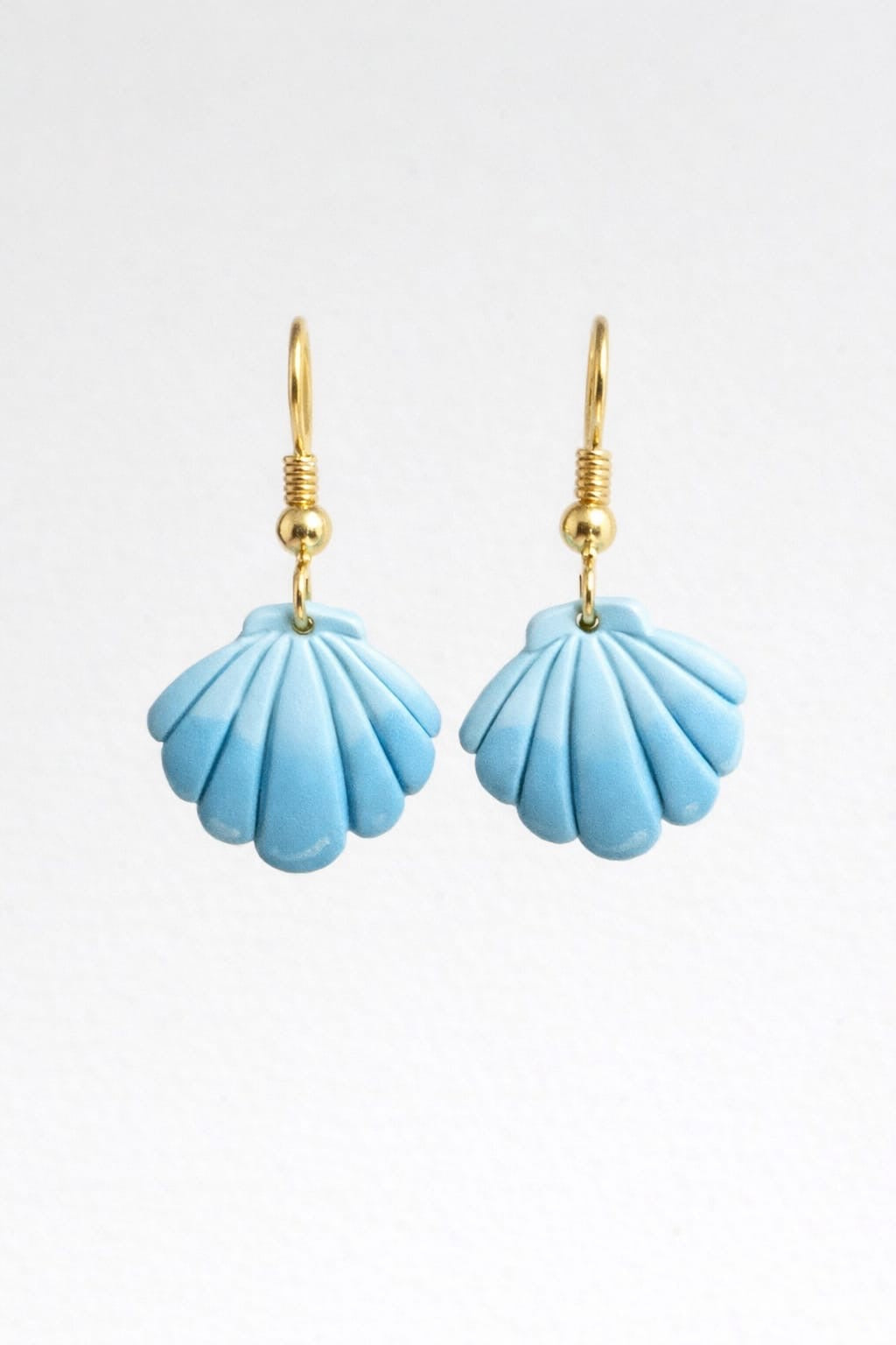 Seashell Drop Earrings - Blue