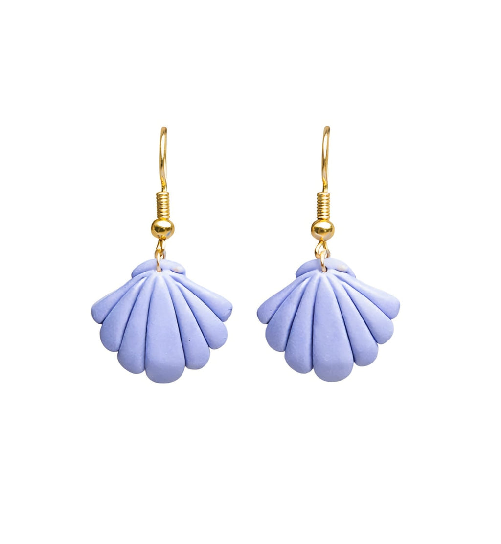Seashell Drop Earrings - Blue