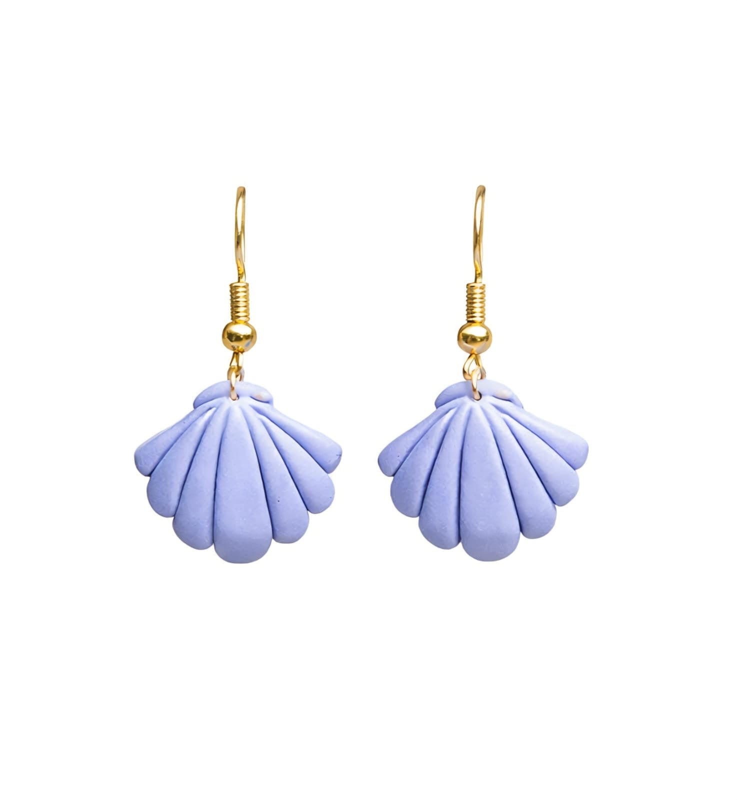 Seashell Drop Earrings - Blue