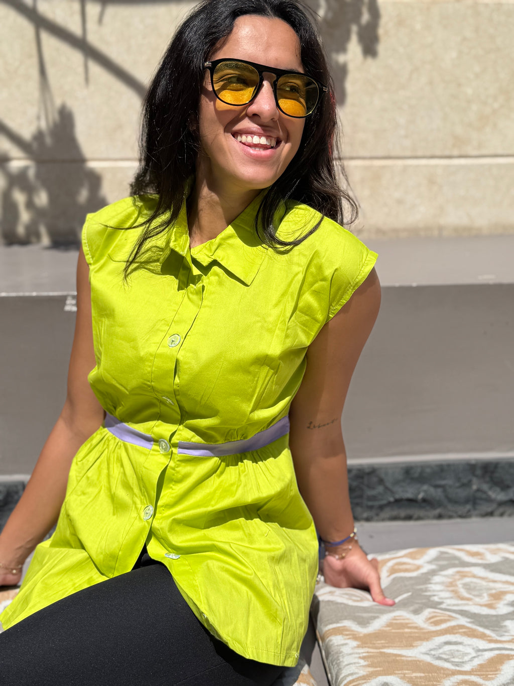 Midtown Puff shirt - Lime Green