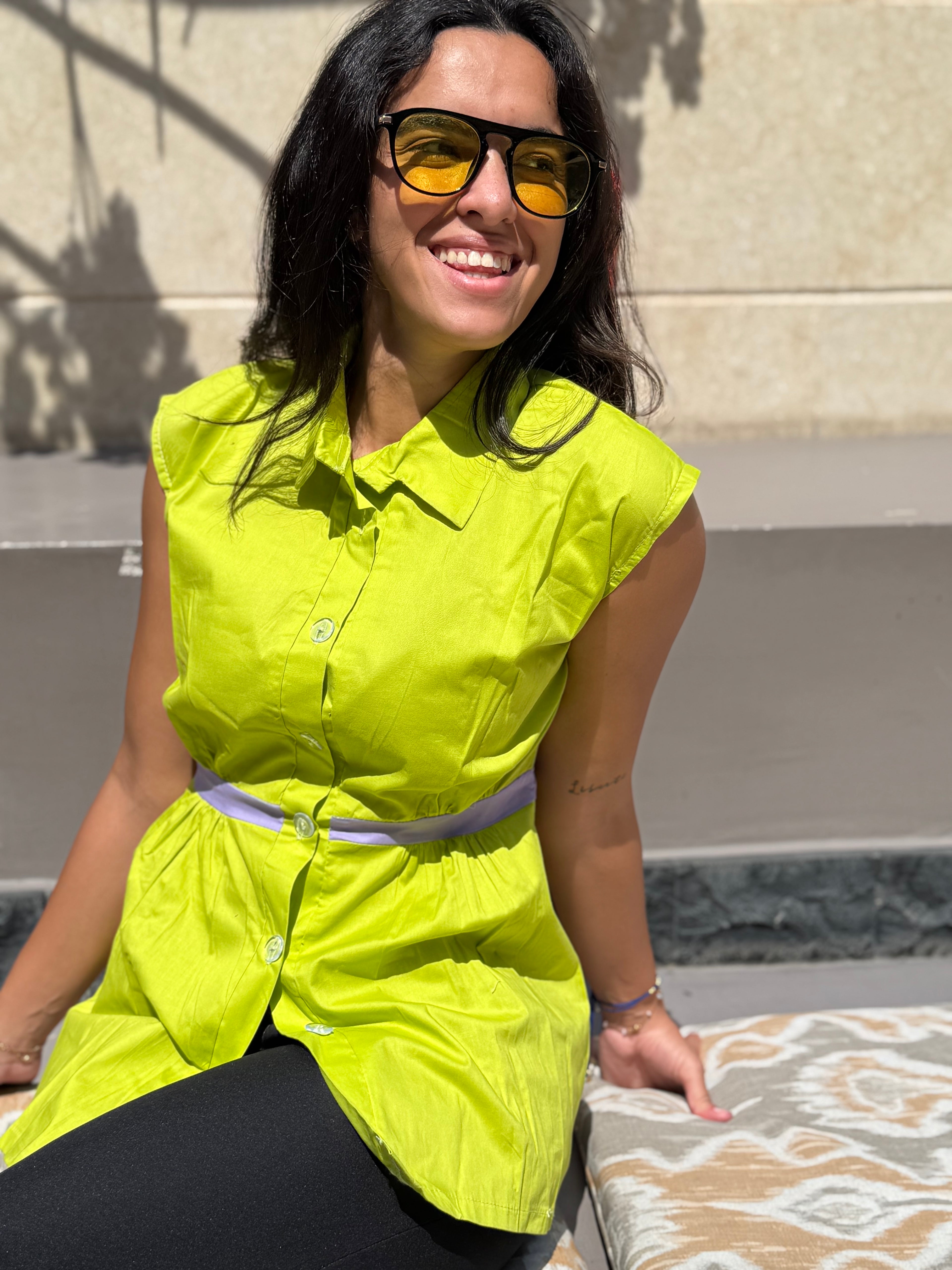 Midtown Puff shirt - Lime Green