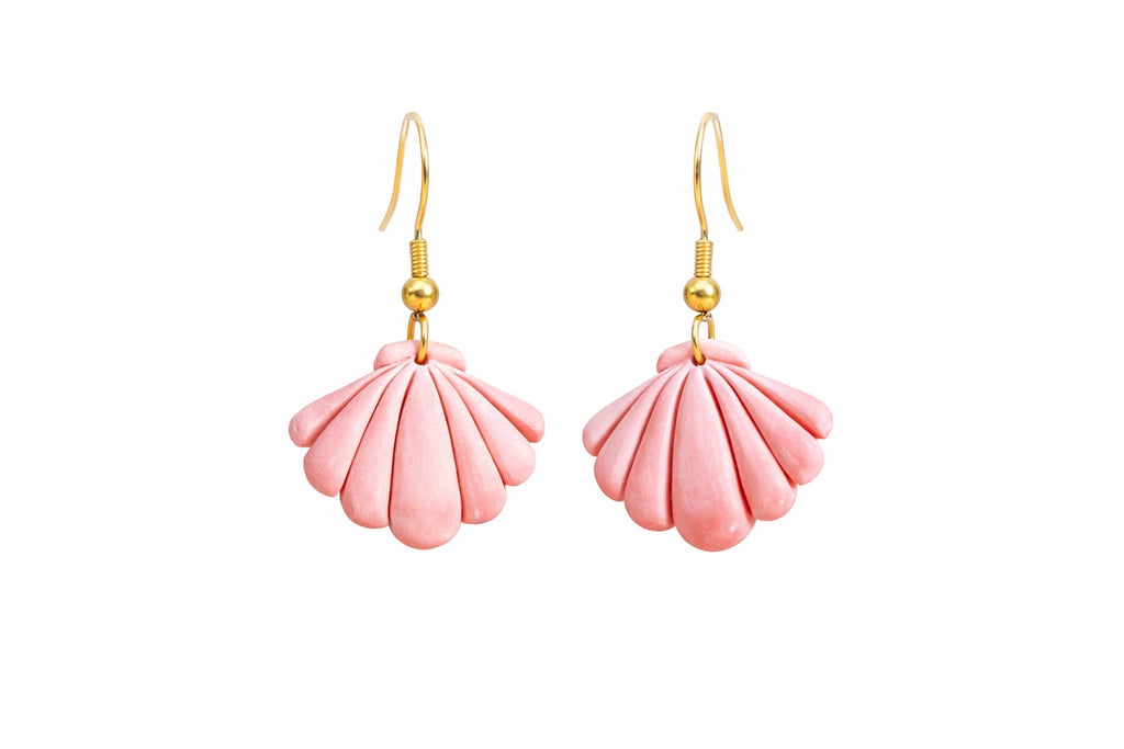 Seashell Drop Earrings - Blue
