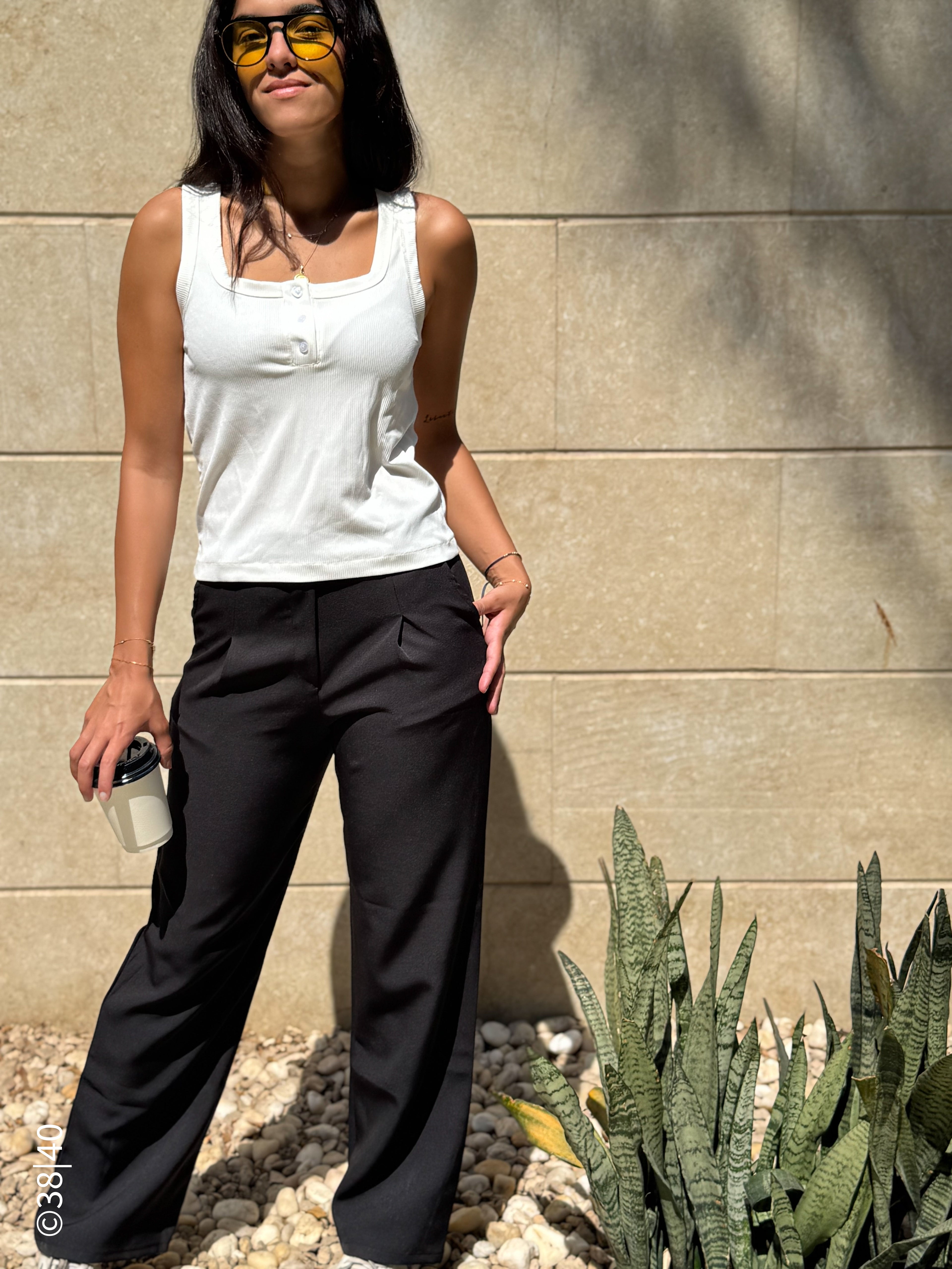 Ribbed Tank Top - White