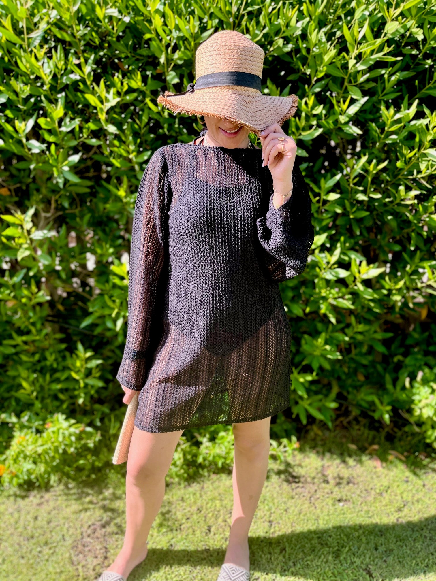 Open-Back Mesh Beach Cover-Up