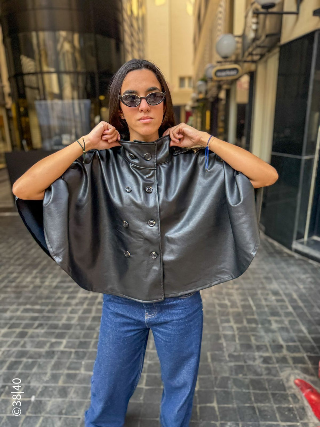 The Signature Leather Cape - Brown