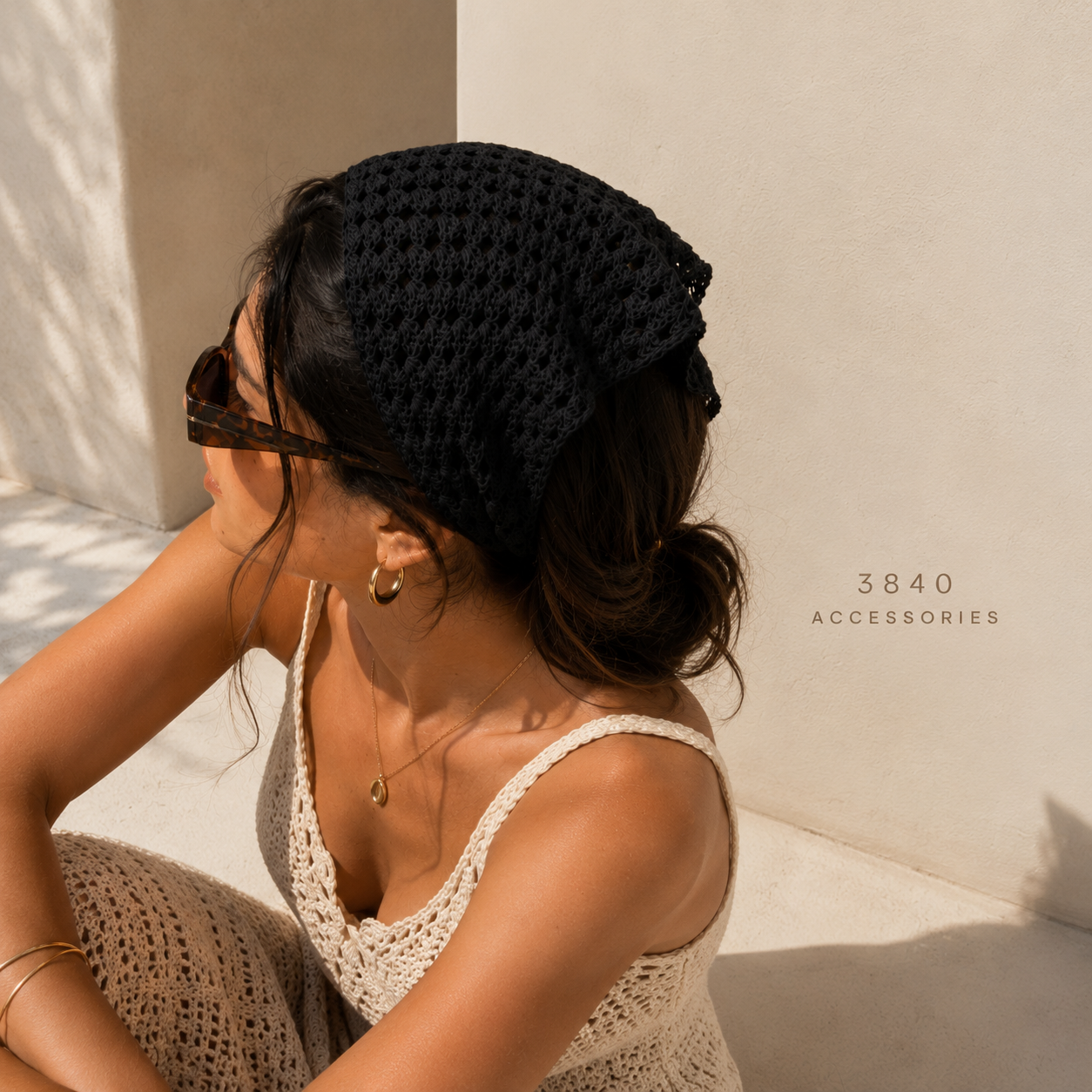 Boho Head Scarf - Black