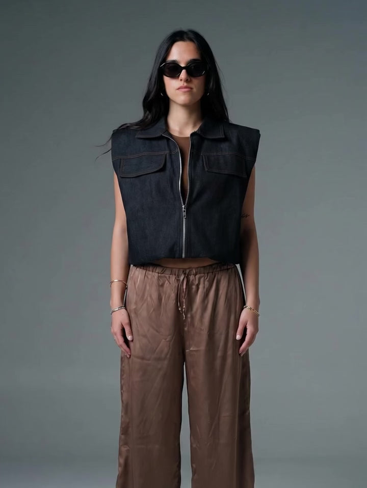 The Balloon Denim Top